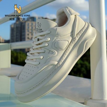 866男士小白鞋时尚出游透气潮流厚底百搭低帮舒适经典潮鞋手工