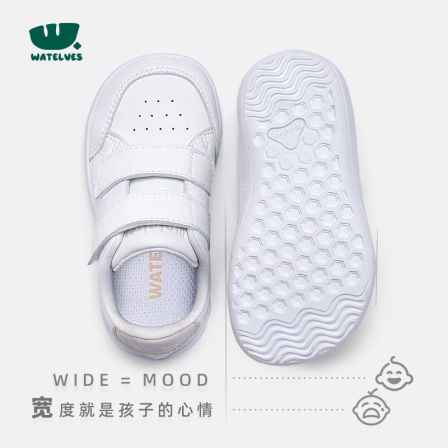 WATELVES小云盾幼儿园室内鞋秋季儿童赤足鞋男女童小白鞋软底宽楦