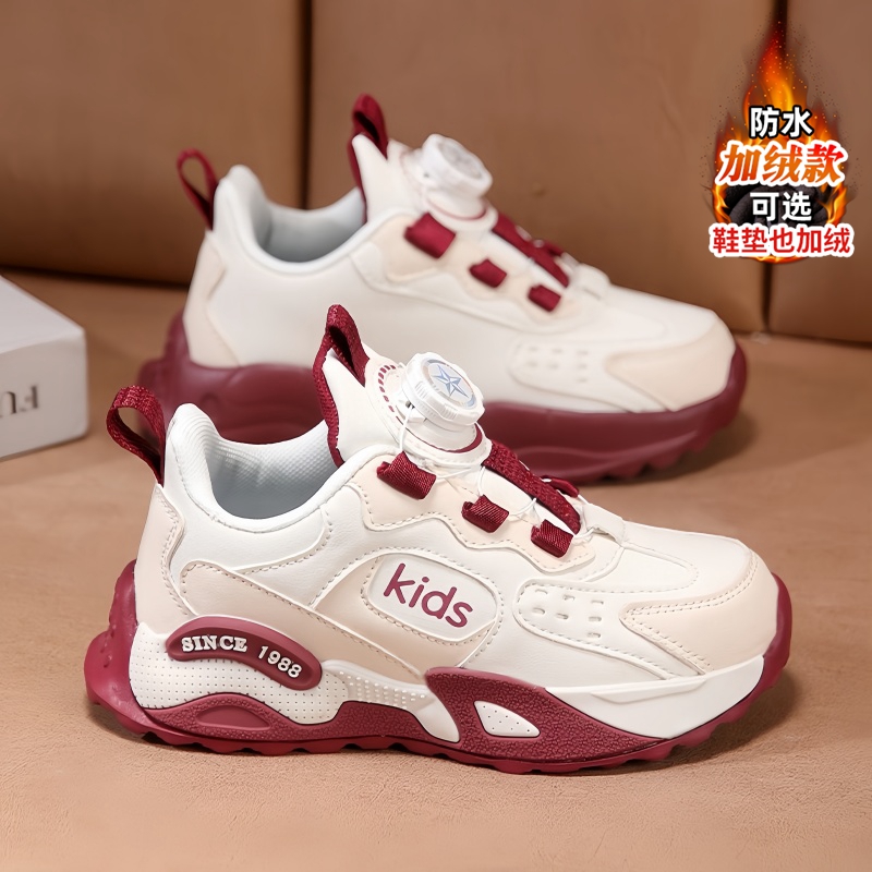 赤兔女童冬季2025新款加绒保暖儿童运动棉鞋中大童百搭女孩老爹鞋主图