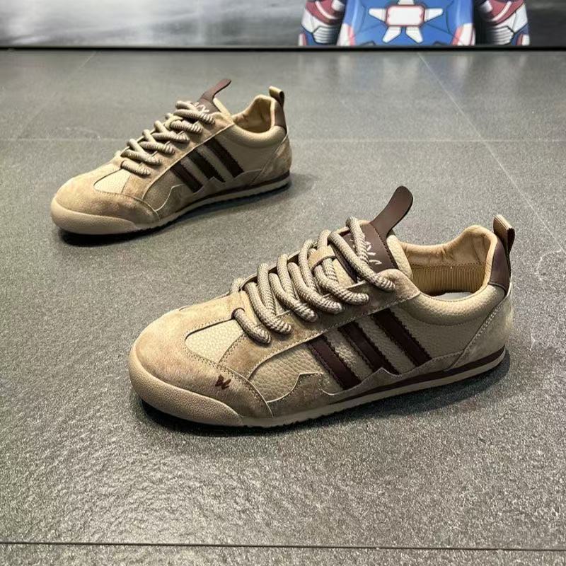 T头男鞋2025新款秋季复古德训鞋运动休闲鞋百搭板鞋软底阿甘潮鞋主图