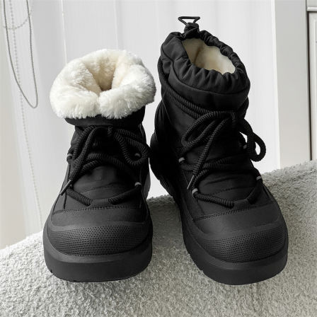 冬季加绒棉鞋男加厚马丁靴保暖高帮防寒棉靴女户外厚底东北雪地靴