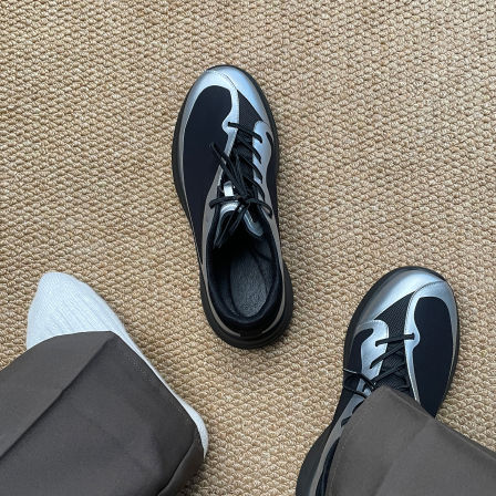 潮牌拼色平步赤足网面透气夏季登山鞋男款户外徒步休闲跑步软底鞋