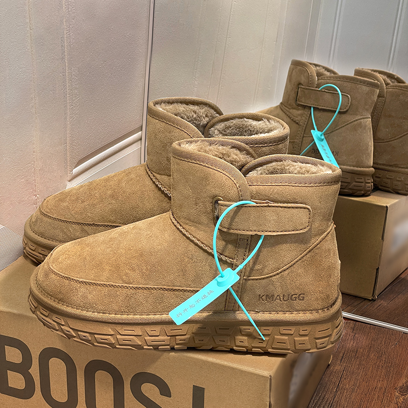 桑坡羊皮毛一体雪地靴男款冬季2025新款加绒加厚防水防滑男士棉鞋主图