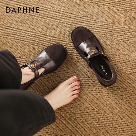 达芙妮山茶花乐福鞋女2025新款秋季厚底英伦风小皮鞋子玛丽珍单鞋