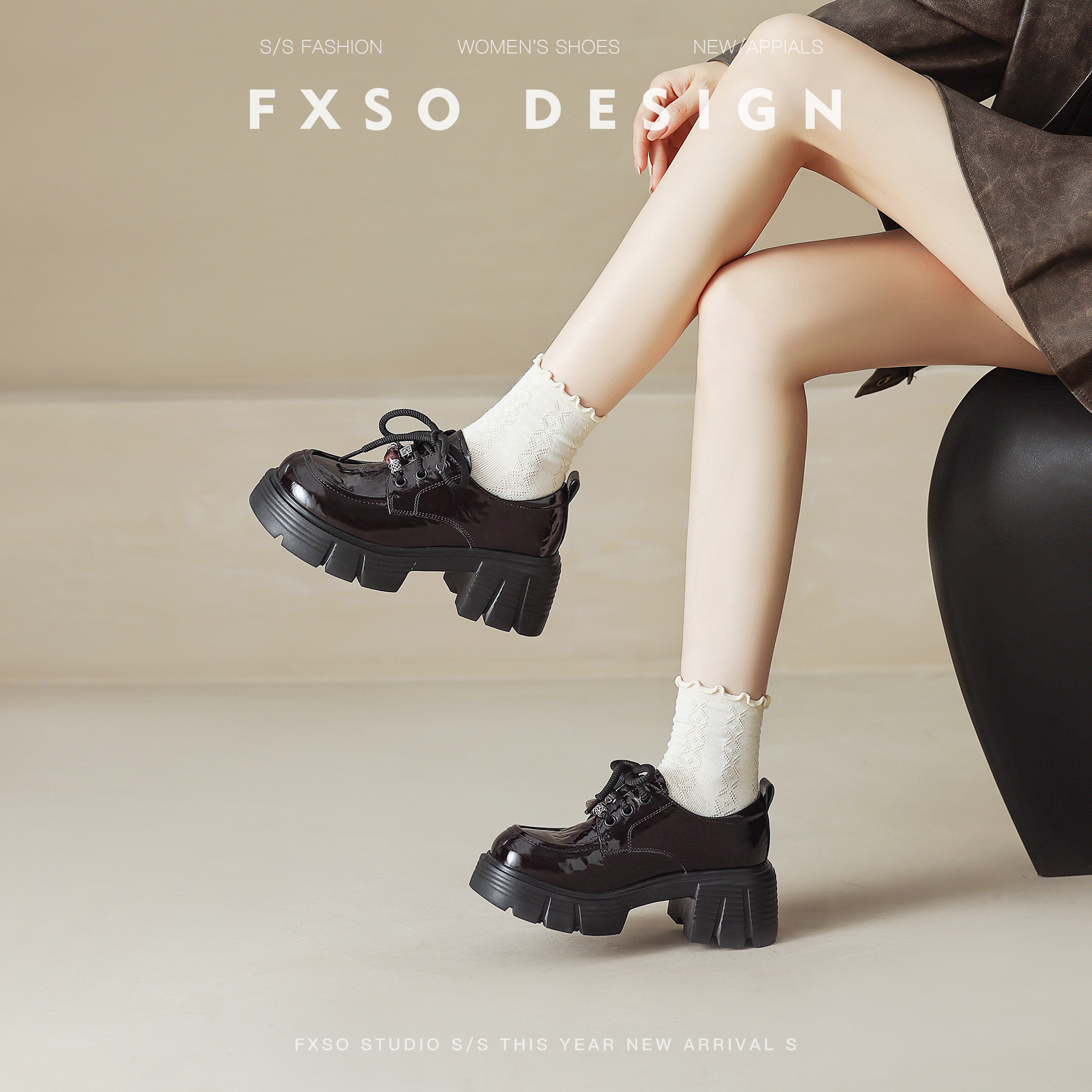 方巷大叔真皮乐福鞋2025秋季新款时尚粗跟圆头增高小皮鞋玛丽珍女主图