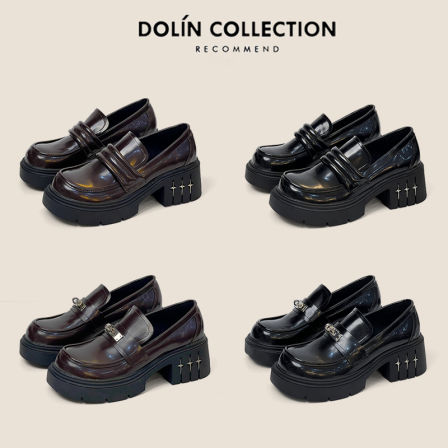 dolin collection-B带扣乐福鞋女厚底增高通勤