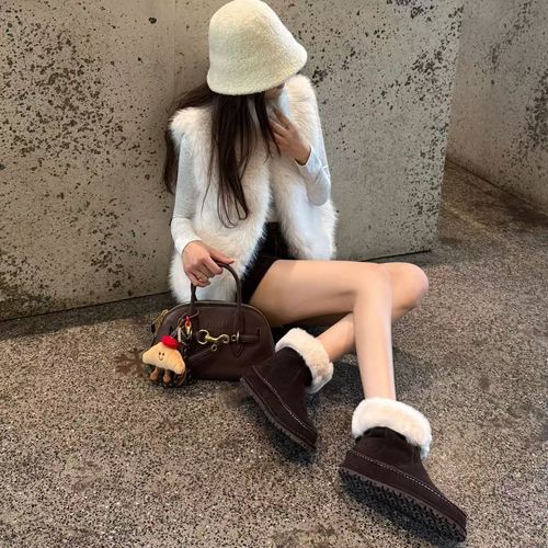 小发喵「暖冬奢感厚底毛绒雪地靴｜摩登腔调冬日型格款」777主图