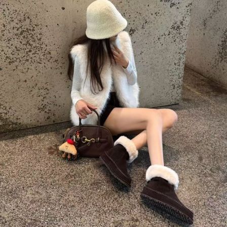 小发喵「暖冬奢感厚底毛绒雪地靴｜摩登腔调冬日型格款」777