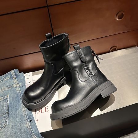 TS/TS马丁靴2025秋季新款简约百搭厚底增高短靴MTD57820-【云】-X