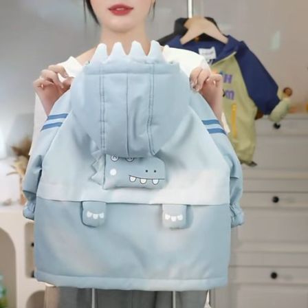 MOMOCO冬季新款男女童休闲时尚恐龙印花外套77430138014