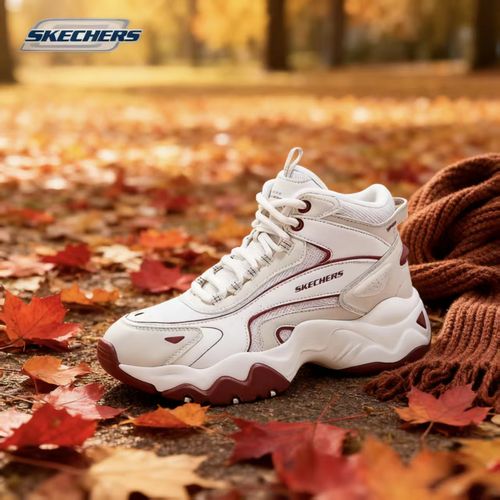 斯凯奇秋冬时尚高帮绑带增高运动鞋轻质吸震舒适百搭鞋子168015主图