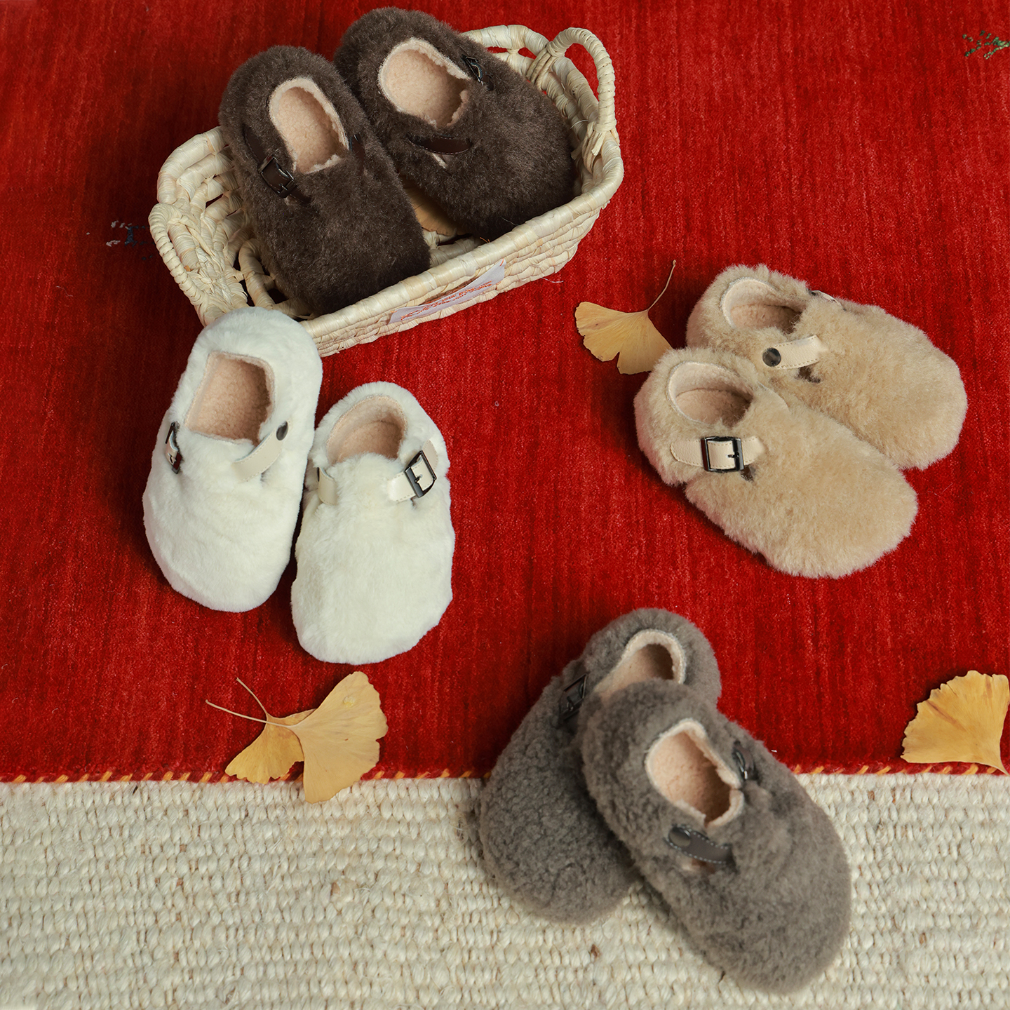 utouto大耳象女童毛绒博肯鞋2025冬季新款宝儿防滑百搭鞋子主图