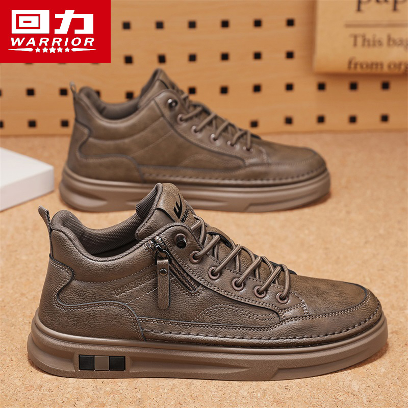回力高帮运动男鞋2025新款秋季休闲皮鞋男士工装板鞋中帮马丁靴潮主图