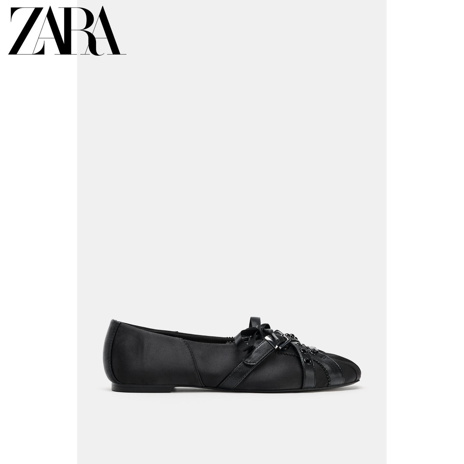 ZARA2025秋季新品 女鞋 带饰芭蕾鞋 3833610 800主图
