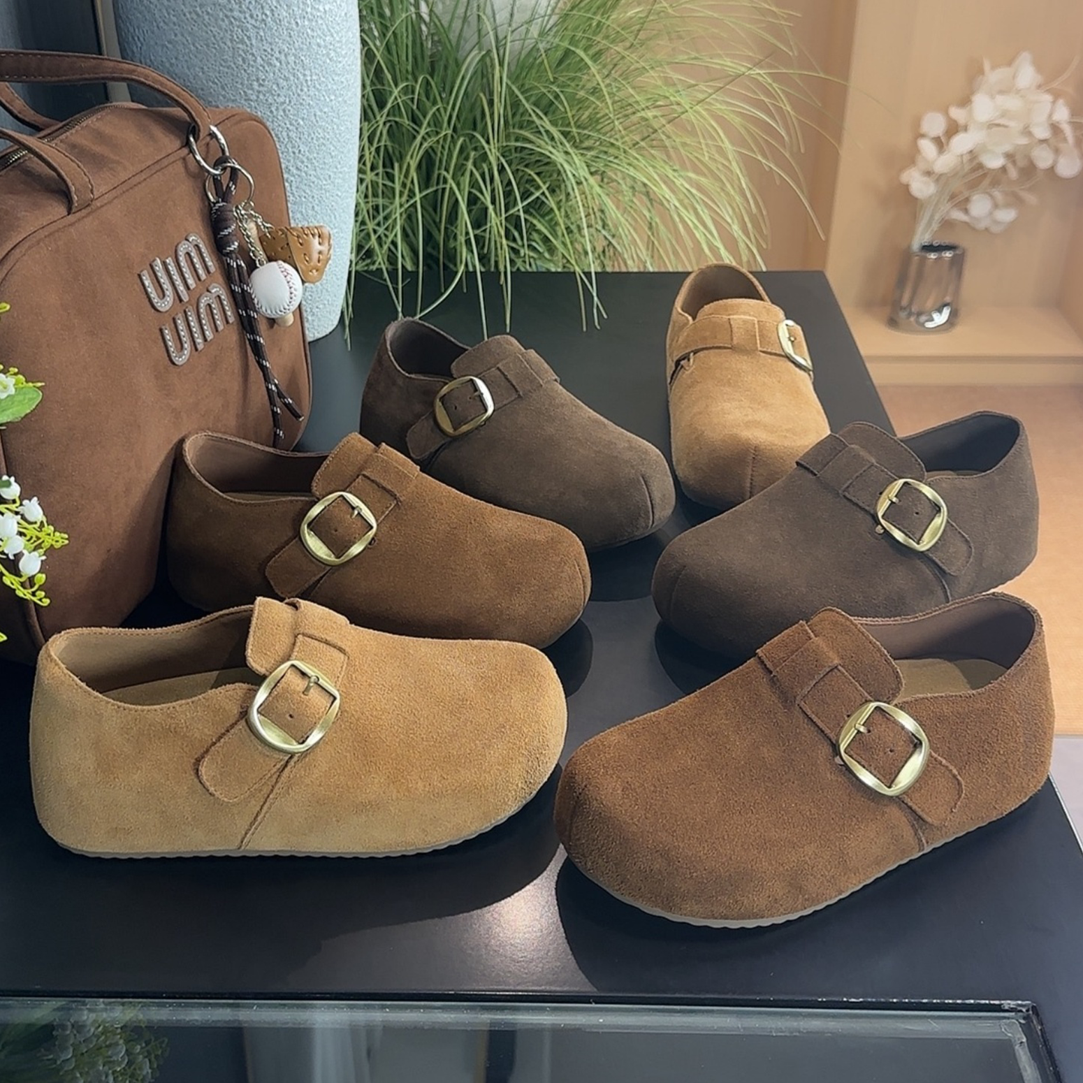 厚底内增高全包勃肯鞋2025新款秋季乐福鞋一脚蹬丑萌大头博肯单鞋主图