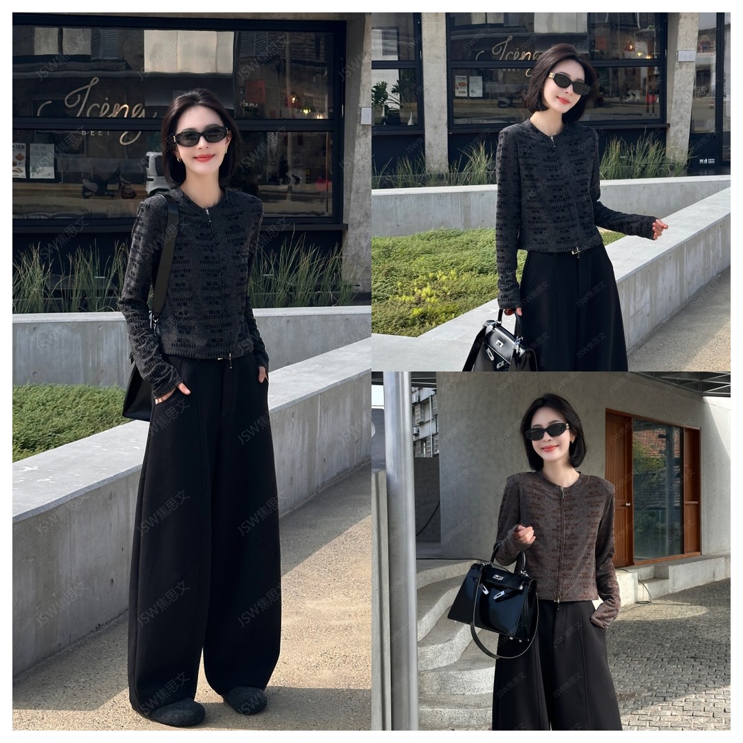 焦思文 秋冬时尚休闲洋气显瘦百搭长袖拉链开衫251015Y5主图