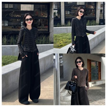 焦思文 秋冬时尚休闲洋气显瘦百搭长袖拉链开衫251015Y5