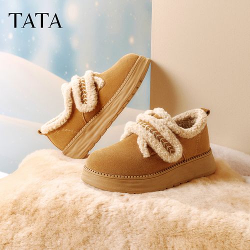 【琥珀流光】TATA他她2025冬新款商场同款时尚百搭毛毛单鞋CYY07DM5主图