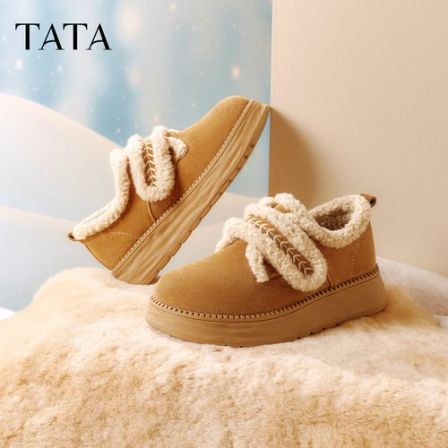 【琥珀流光】TATA他她2025冬新款商场同款时尚百搭毛毛单鞋CYY07DM5