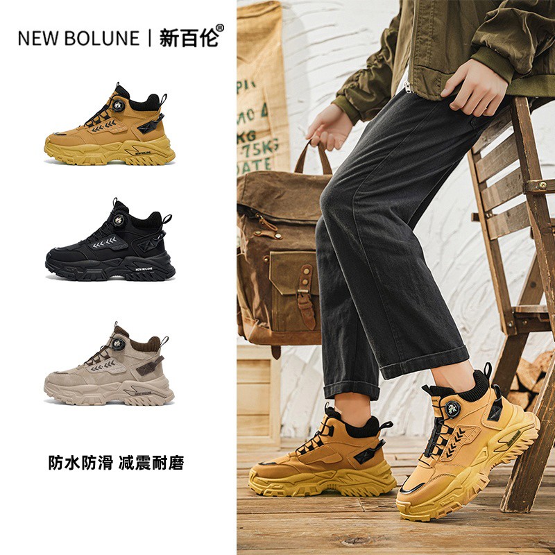 NEW BOLUNE/新百伦男鞋秋季2025新款高帮休闲鞋时尚工装马丁靴男主图