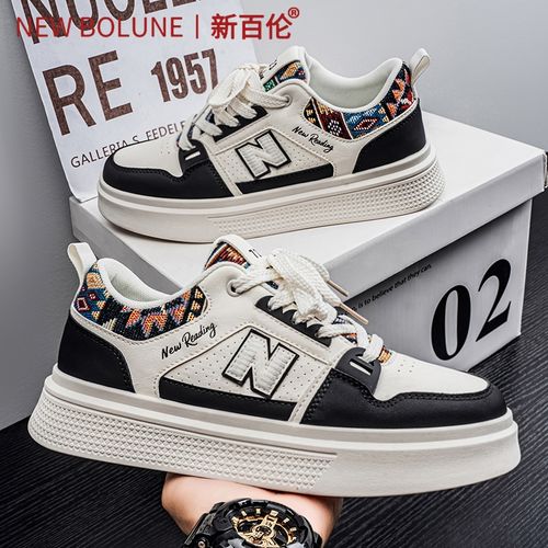 新百伦正品男鞋秋季新款百搭黑白板鞋男士耐磨防水高颜值休闲潮鞋主图