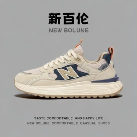 新百伦NEW BOLUNE鞋子男复古潮流运动休闲鞋低帮百搭透气阿甘潮鞋