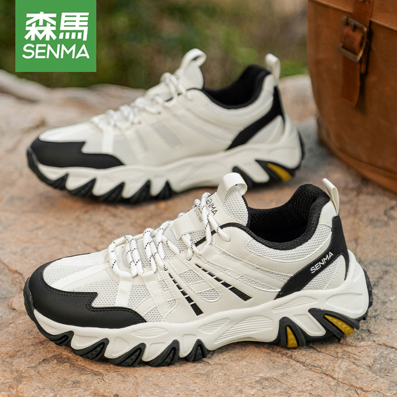 森马男鞋2025新款秋季户外登山鞋男士防滑透气网面徒步休闲运动鞋主图