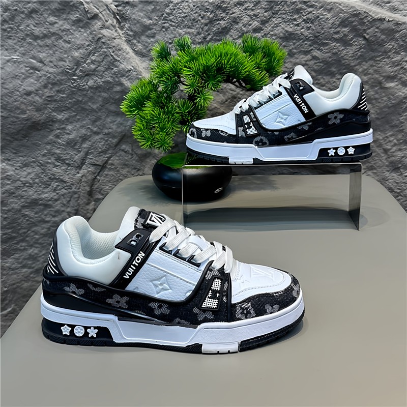 莆田男鞋秋季国潮青少年学生原创设计皮面运动休闲百搭小白滑板鞋主图