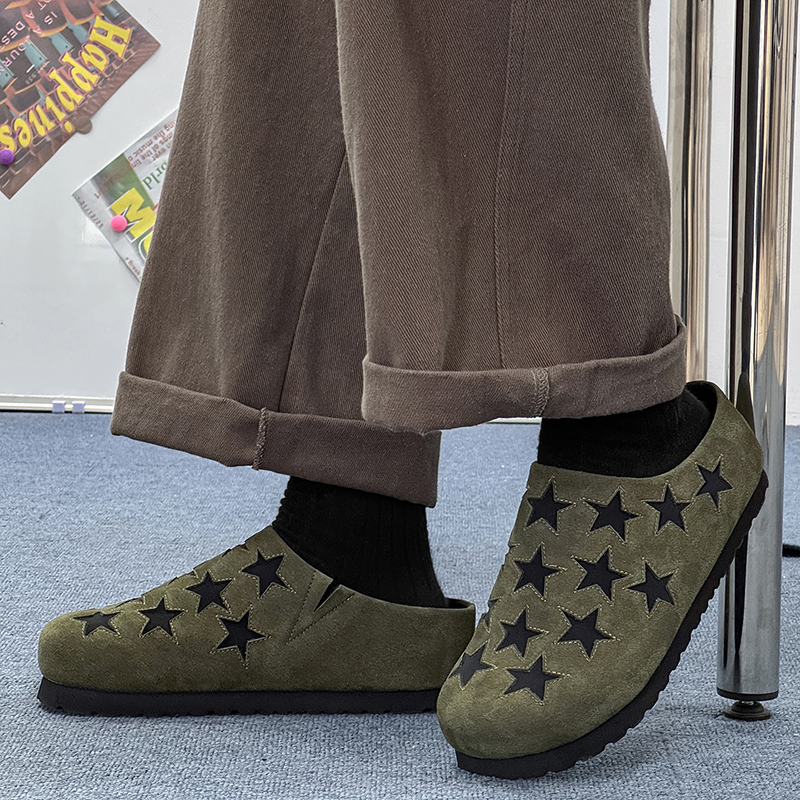 官方正品绿色星星勃肯鞋半拖男女厚底博肯穆勒鞋子包头懒人一脚蹬主图