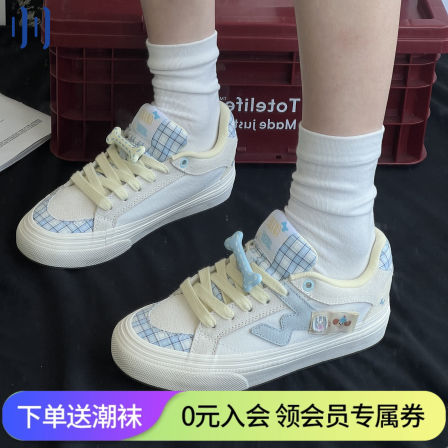 顽刻ollieskate旺旺日记配色秋季校园风W系列低帮男女国潮滑板鞋