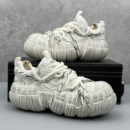 男鞋潮牌小众设计厚底老爹鞋2025秋季新款复古做旧增高运动休闲鞋