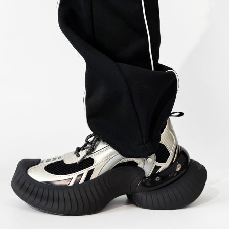 丁禹兮流光跑鞋厚底增高黑色老爹鞋男女复古轻便休闲鞋登山赛车鞋