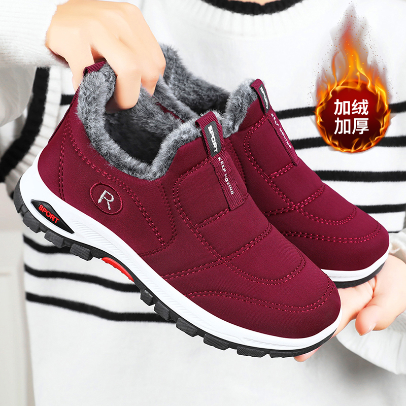 张凯丽老人大棉鞋女冬季加绒加厚妈妈鞋中老年舒适防滑软底运动鞋主图