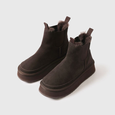 王炸暖意【高丝光牛猄+羊皮毛一体】人气款/厚底/切尔西/雪地靴