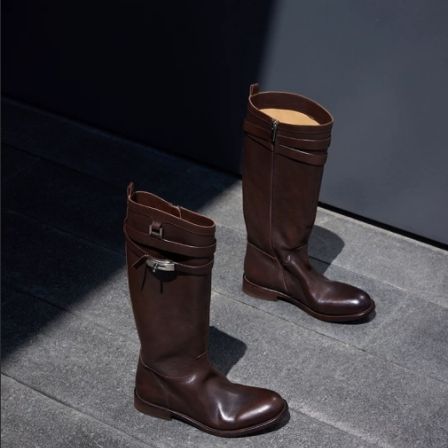 【高端】重工水洗马皮复古做旧骑士靴款GM06JH1991