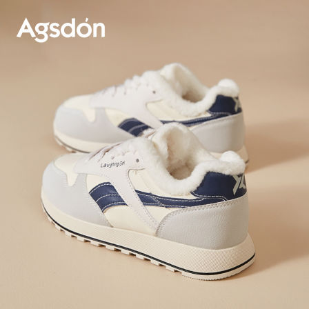 加绒德训鞋女2025新款冬季巨好看阿甘小白运动板鞋厚底保暖雪地靴