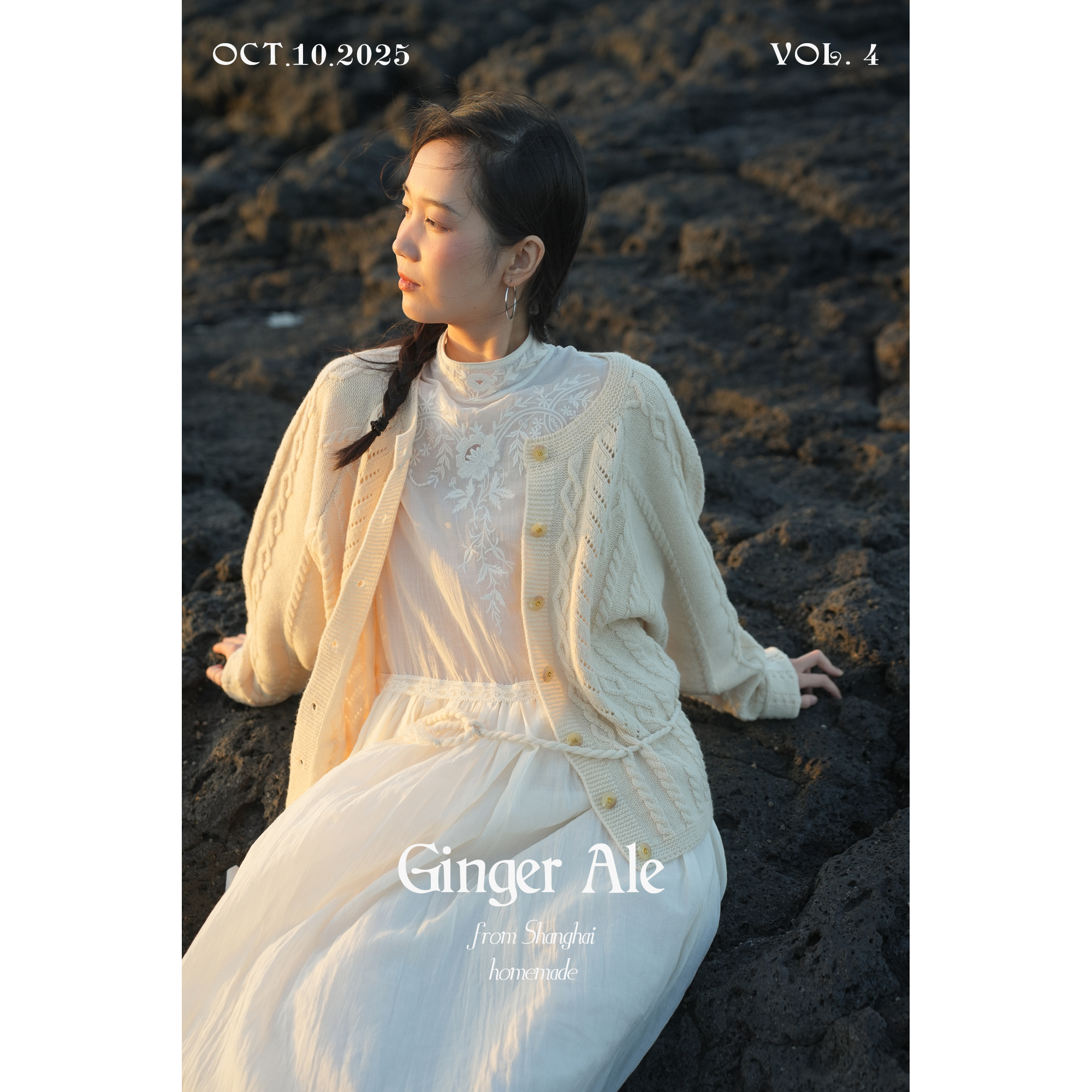 Gingale ale 羊毛绞花奥地利抽绳针织开衫 四色主图