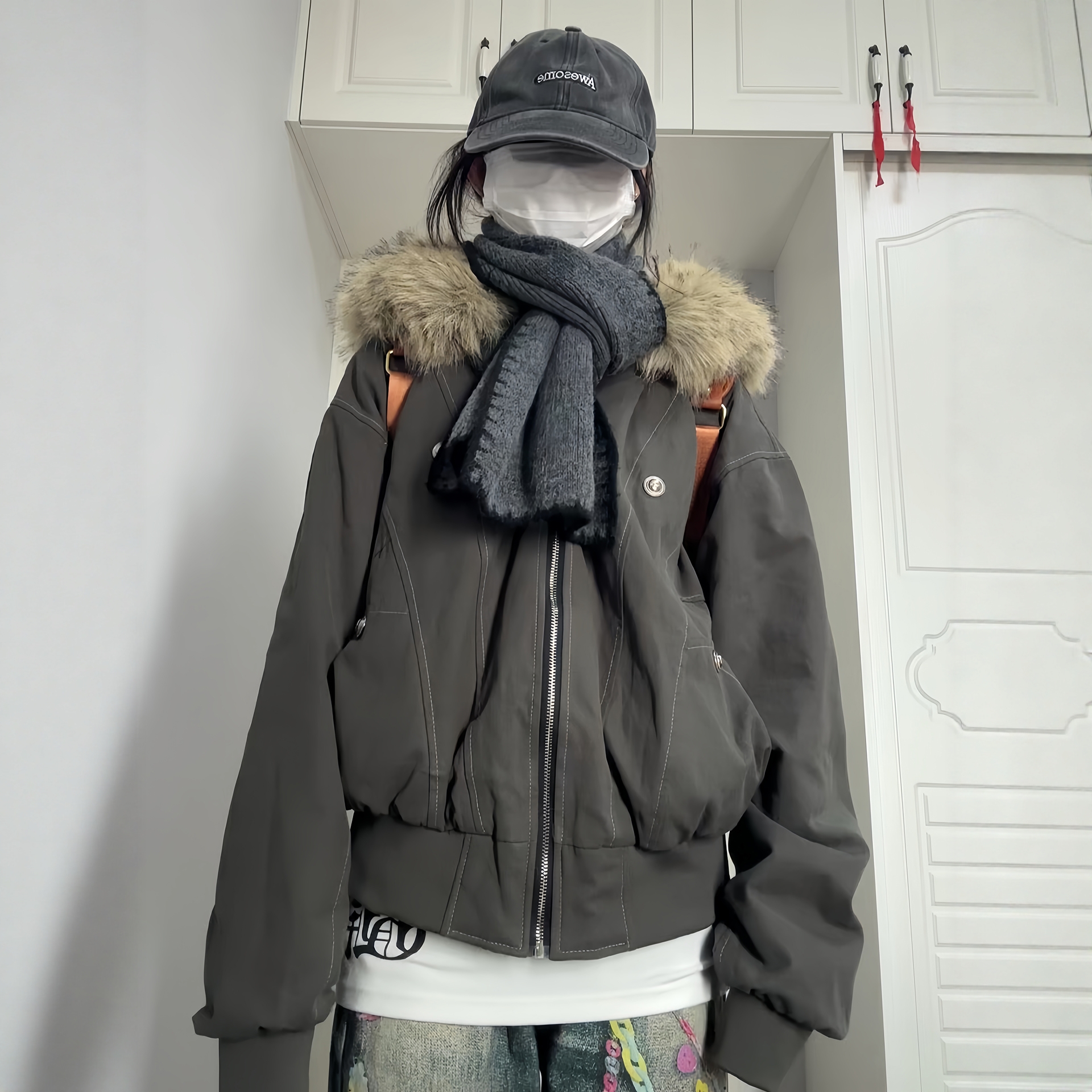 羽绒棉服女2025冬季新款加绒加厚工装棉衣美式情侣座山雕棉袄外套主图