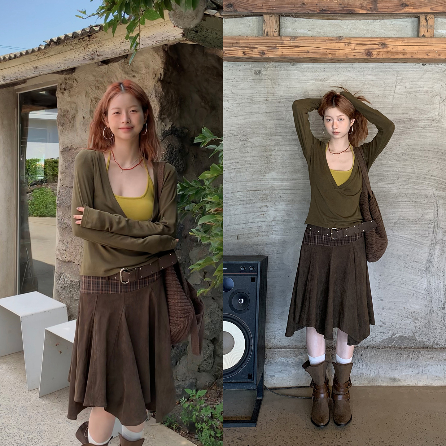 红人馆长袖打底衫女早秋巨好看的2025新款气质t恤韩系穿搭v领上衣主图