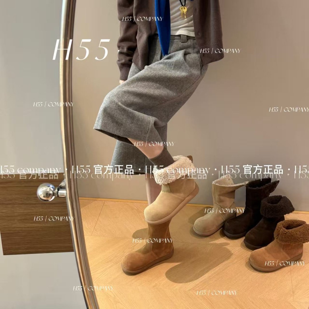 H55女鞋冬日小暖炉芒果头女鞋棉靴雪地靴出游百搭韩版28-2869【N】主图