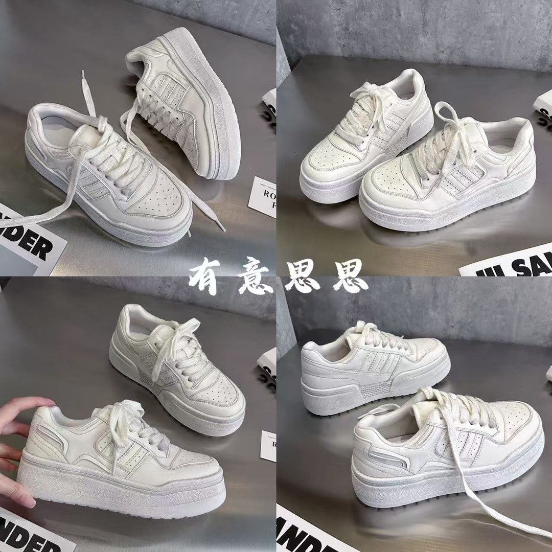 有意思思女鞋“脏脏小白鞋”加绒小白鞋女款2025爆款厚底休闲女鞋主图