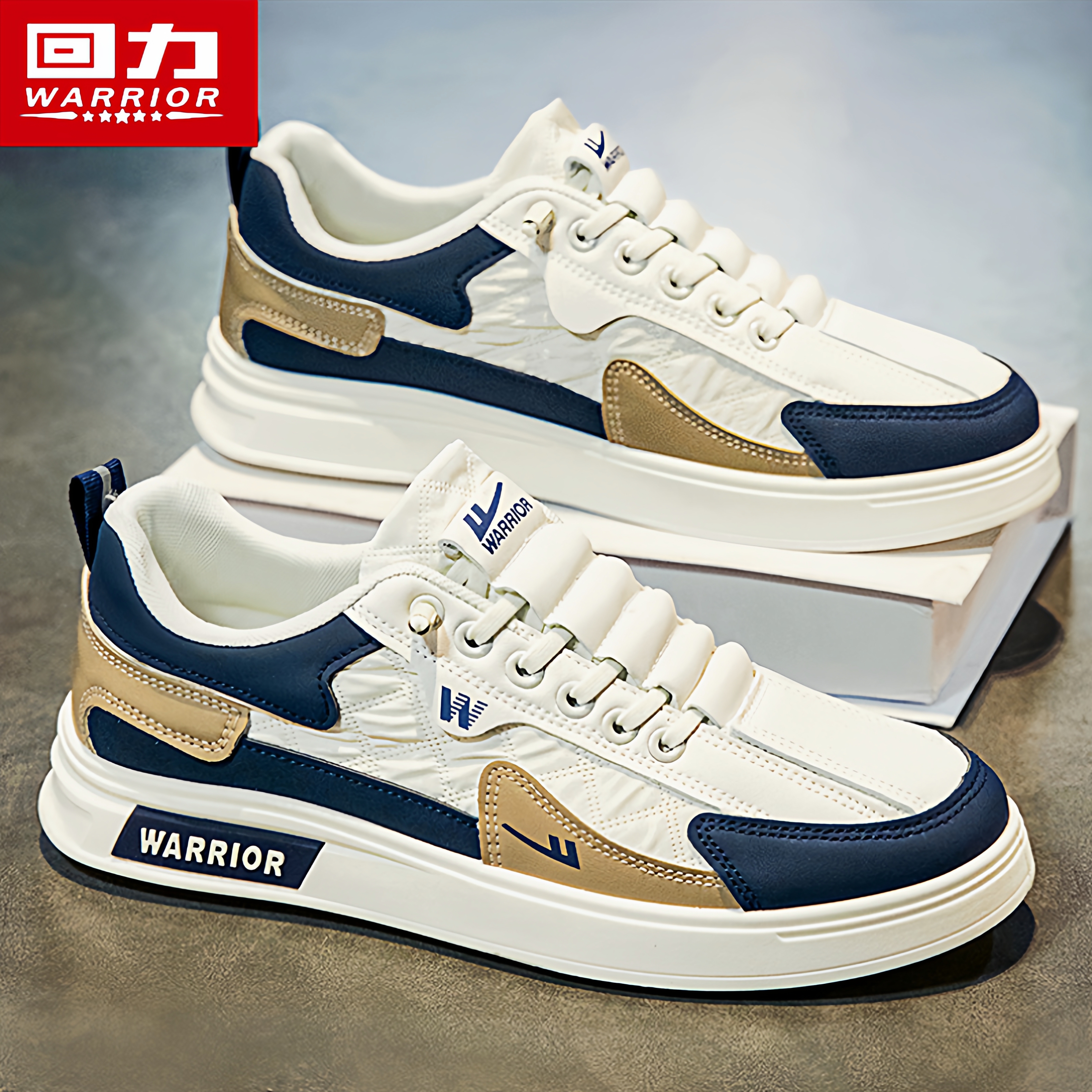 回力男鞋秋季潮牌百搭低帮板鞋一脚蹬男士休闲皮鞋运动软底小白鞋主图