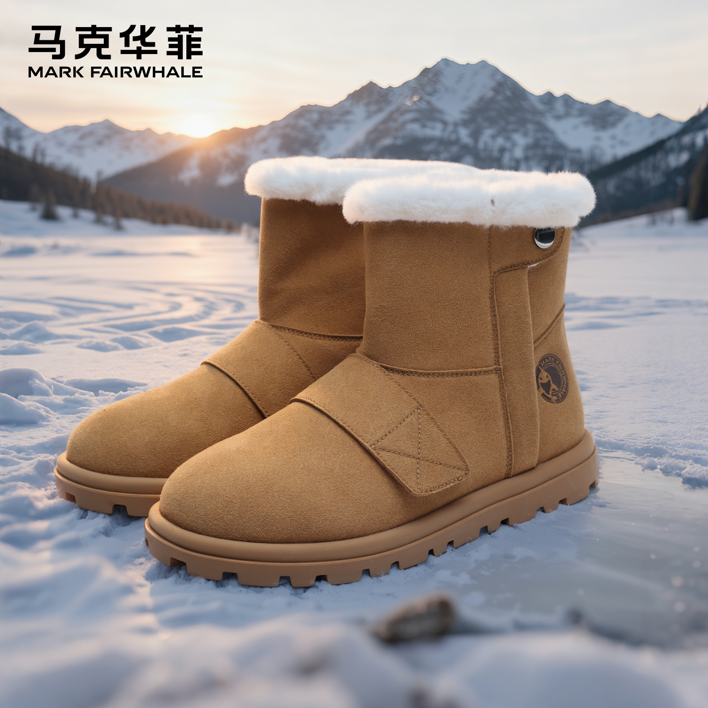 马克华菲棉鞋男款冬季雪地靴男皮毛一体男鞋东北零下40度防寒鞋子主图