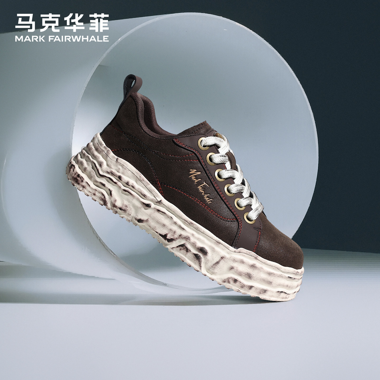 马克华菲休闲板鞋男2025新款秋冬休闲面包鞋男款潮流男鞋增高鞋子主图