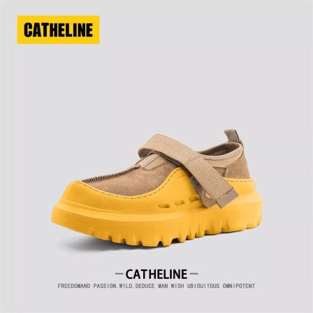 美国CATheline魔术贴男鞋秋季厚底懒人一脚蹬男女同款潮牌休闲鞋