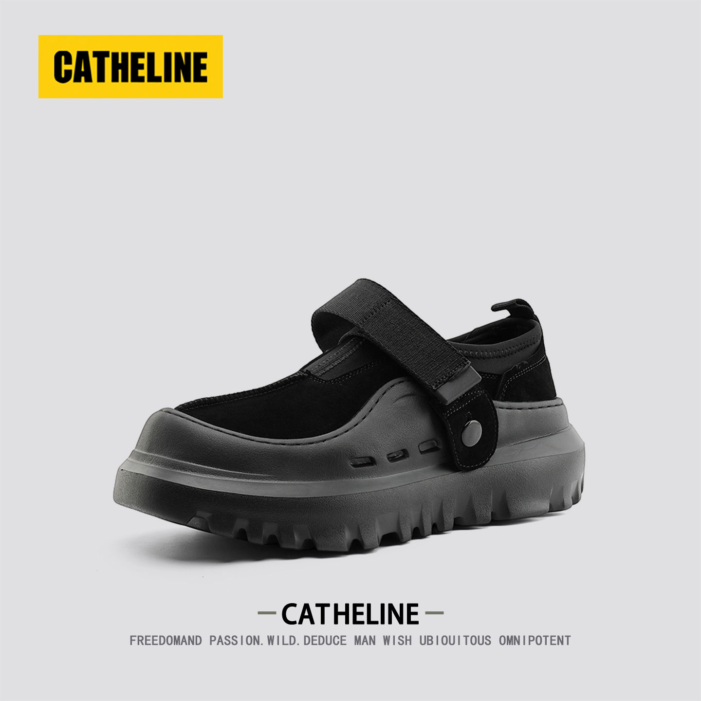 美国CATheline小众乐福鞋男秋季老钱风厚底魔术贴束带情侣休闲鞋主图