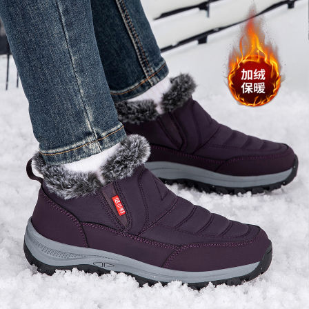 张凯丽雪地靴女款冬季加绒加厚外穿妈妈棉靴中老年防滑东北大棉鞋