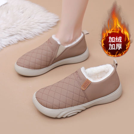张凯丽老人棉鞋女2025新款冬季加绒加厚一脚蹬妈妈鞋中老年人棉靴