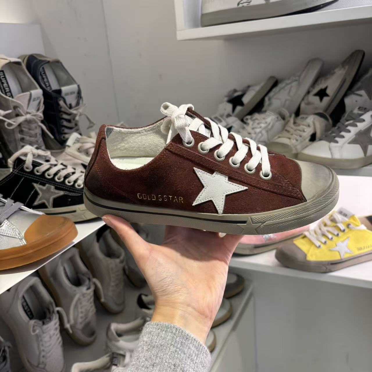 现merci 小崔韩国东大门代购小脏鞋五角星系带做旧板鞋101301主图