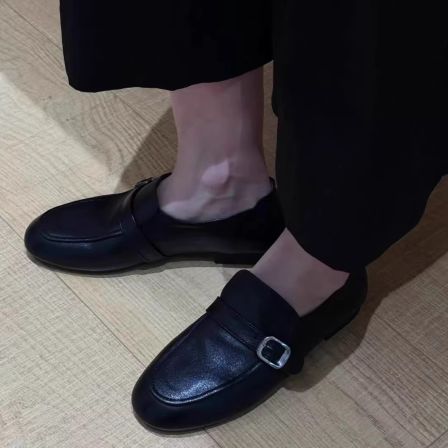 MFX 全羊皮手工女鞋2025四季真皮圆头平底乐福鞋单鞋 33-111